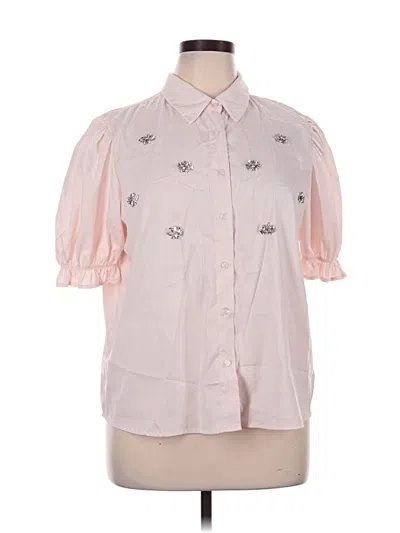 Pre-owned Cato Short Sleeve Blouse In Pink