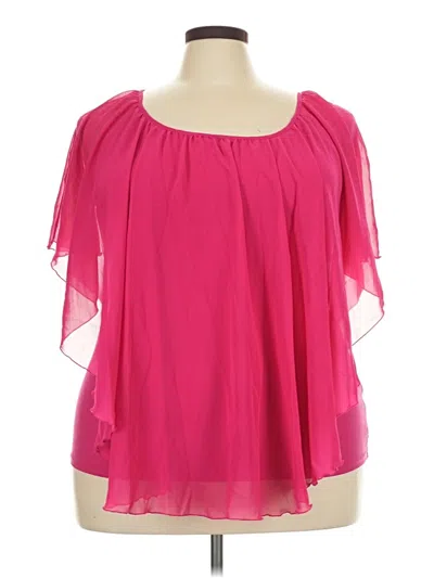Pre-owned Cato Short Sleeve Blouse In Pink