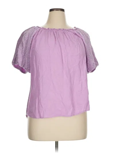 Pre-owned Cato Short Sleeve Blouse In Purple