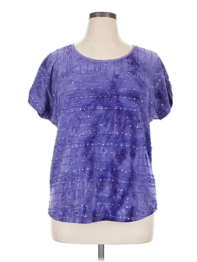 Pre-owned Cato Short Sleeve Blouse In Purple