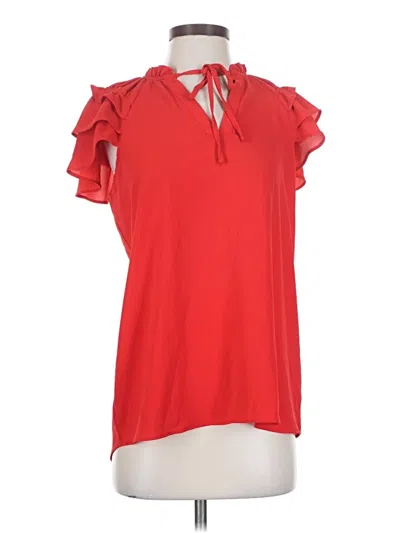 Pre-owned Cato Short Sleeve Blouse In Red
