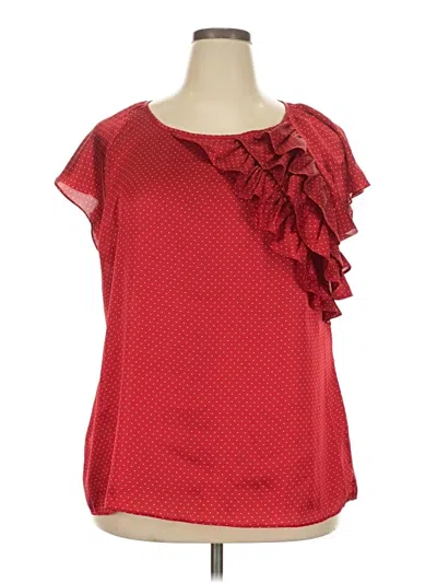 Pre-owned Cato Short Sleeve Blouse In Red