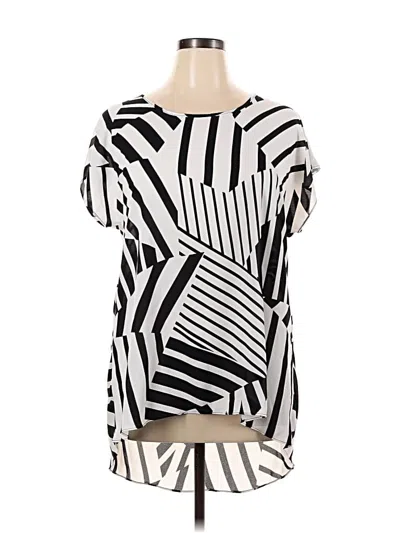 Pre-owned Cato Short Sleeve Blouse In Silver