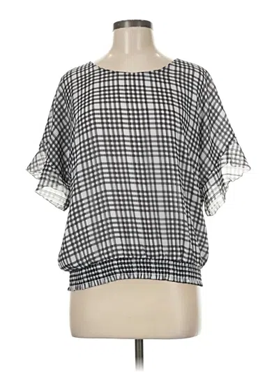 Pre-owned Cato Short Sleeve Blouse In Silver