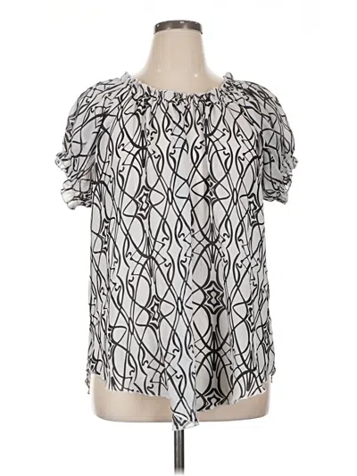 Pre-owned Cato Short Sleeve Blouse In Silver