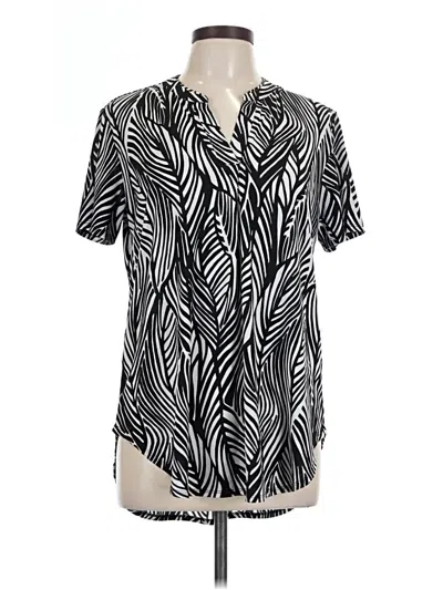 Pre-owned Cato Short Sleeve Blouse In Silver