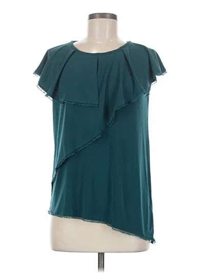 Pre-owned Cato Short Sleeve Blouse In Teal