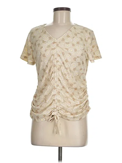 Pre-owned Cato Short Sleeve Blouse In White