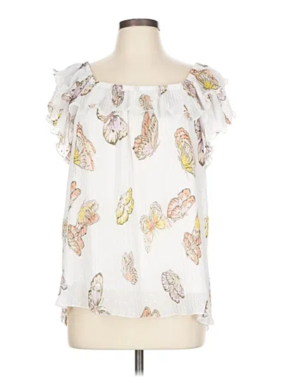 Pre-owned Cato Short Sleeve Blouse In White