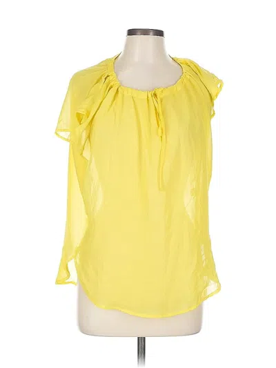 Pre-owned Cato Short Sleeve Blouse In Yellow