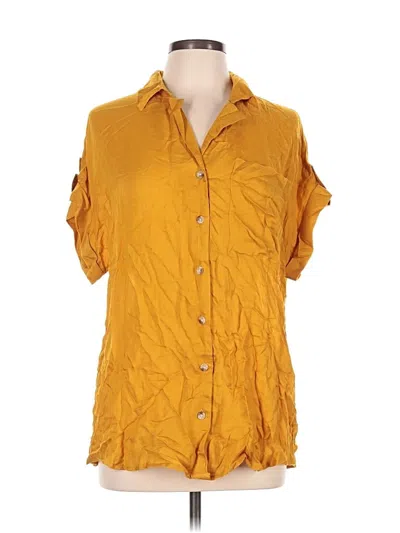Pre-owned Cato Short Sleeve Blouse In Yellow