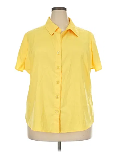 Pre-owned Cato Short Sleeve Blouse In Yellow
