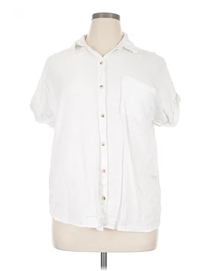 Pre-owned Cato Short Sleeve Button Down Shirt In White