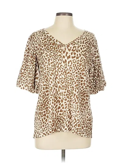 Pre-owned Cato Short Sleeve Henley Shirt In Brown