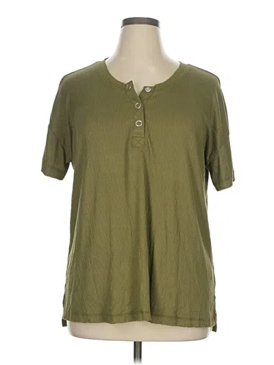 Pre-owned Cato Short Sleeve Henley Shirt In Green