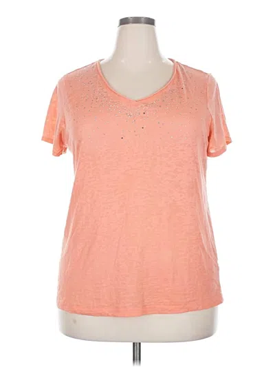 Pre-owned Cato Short Sleeve Henley Shirt In Orange