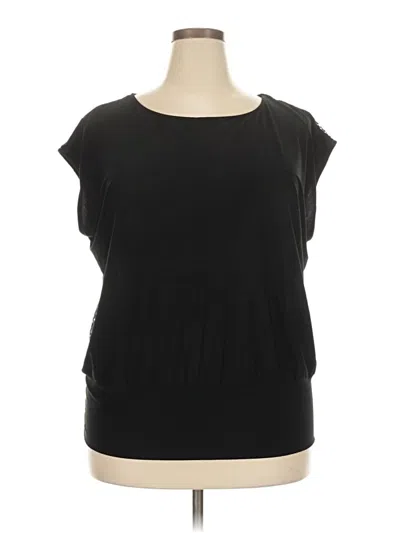Pre-owned Cato Short Sleeve Top Black Boatneck Tops