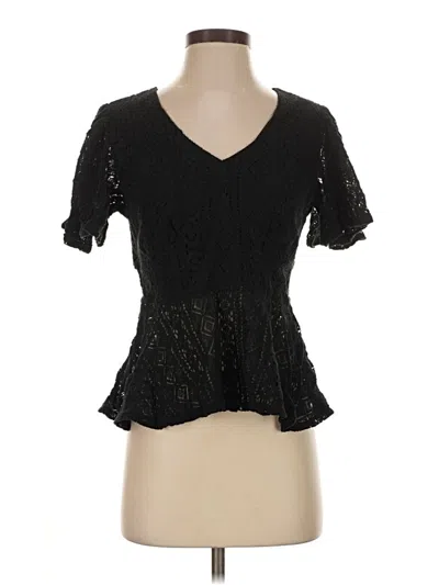 Pre-owned Cato Short Sleeve Top Black Sweetheart Neckline Tops