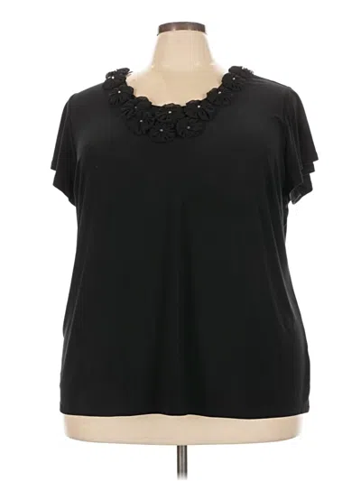 Pre-owned Cato Short Sleeve Top Black Sweetheart Neckline Tops