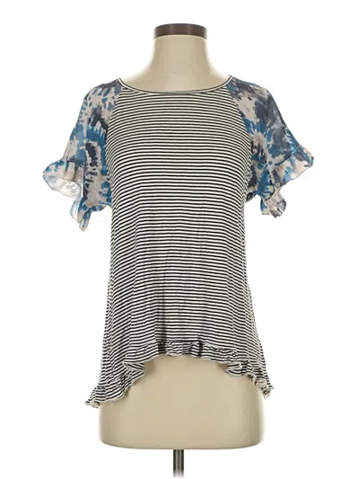 Pre-owned Cato Short Sleeve Top Blue Cold Shoulder Neckline Tops