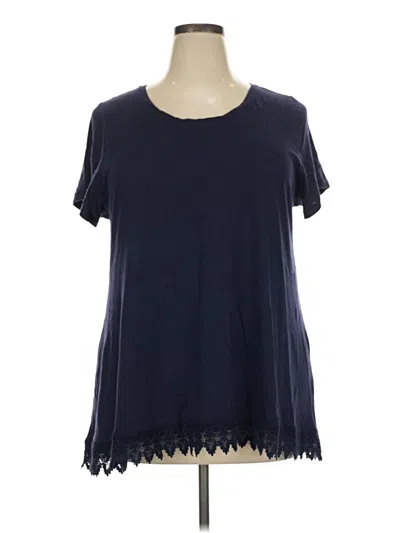 Pre-owned Cato Short Sleeve Top Blue Scoop Neck Tops