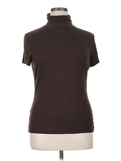 Pre-owned Cato Short Sleeve Top Brown Cowl Neck Tops