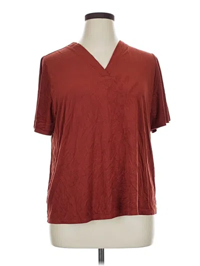 Pre-owned Cato Short Sleeve Top Burgundy V-neck Tops