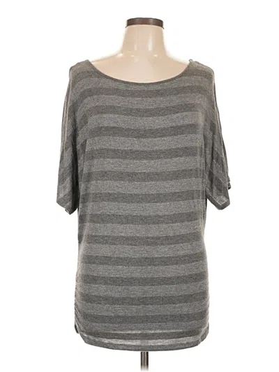 Pre-owned Cato Short Sleeve Top Gray Boatneck Tops