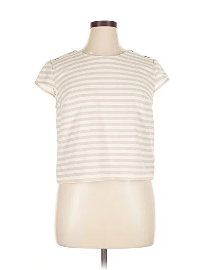 Pre-owned Cato Short Sleeve Top Ivory High Neck Tops In White