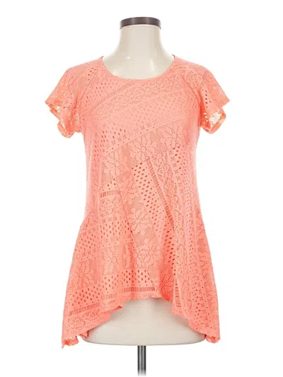 Pre-owned Cato Short Sleeve Top Orange Scoop Neck Tops