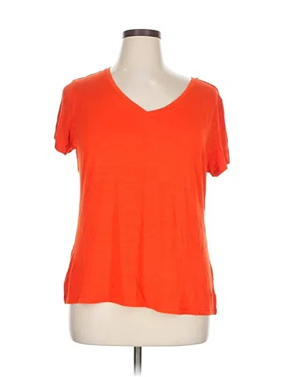 Pre-owned Cato Short Sleeve Top Orange V Neck Tops