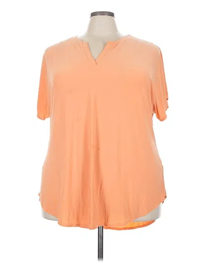 Pre-owned Cato Short Sleeve Top Orange V-neck Tops