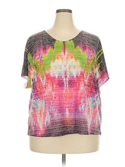 Pre-owned Cato Short Sleeve Top Pink V Neck Tops