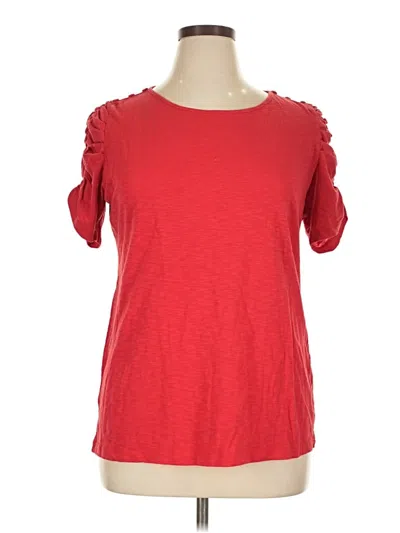 Pre-owned Cato Short Sleeve Top Red Sweetheart Neckline Tops