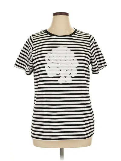 Pre-owned Cato Short Sleeve Top Silver Crew Neck Tops