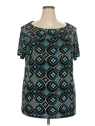 Pre-owned Cato Short Sleeve Top Teal Square Neckline Tops