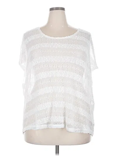 Pre-owned Cato Short Sleeve Top White Boatneck Tops