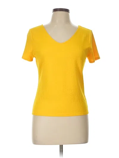 Pre-owned Cato Short Sleeve Top Yellow V Neck Tops