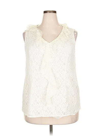 Pre-owned Cato Sleeveless Blouse In White