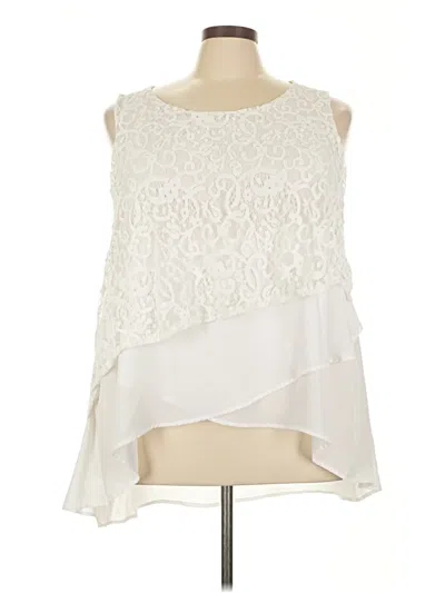 Pre-owned Cato Sleeveless Blouse In White