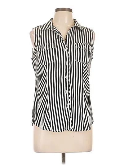 Pre-owned Cato Sleeveless Button Down Shirt In Black