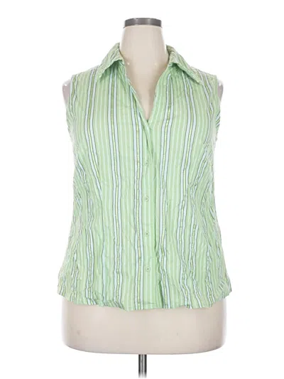 Pre-owned Cato Sleeveless Button Down Shirt In Green