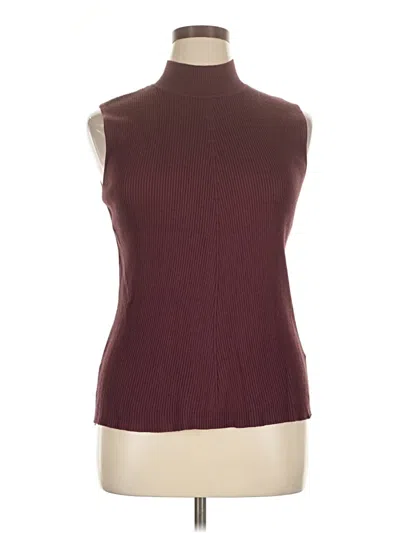 Pre-owned Cato Sleeveless Top Burgundy Turtleneck Tops