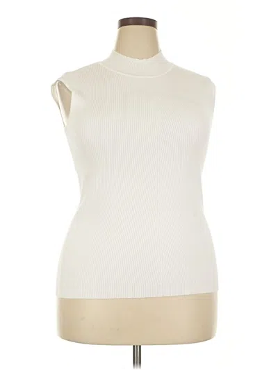 Pre-owned Cato Sleeveless Top Ivory Turtleneck Tops In White