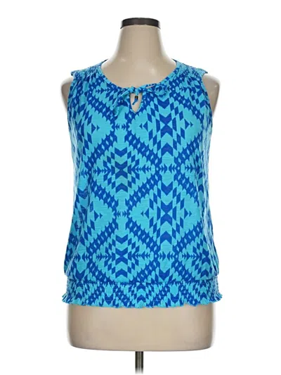 Pre-owned Cato Tank Top Blue Halter Neckline Tops
