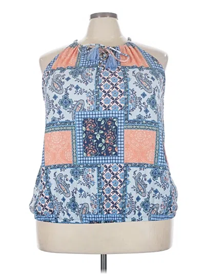 Pre-owned Cato Tank Top Blue Halter Neckline Tops