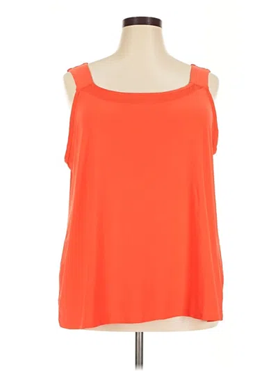 Pre-owned Cato Tank Top Orange Cold Shoulder Neckline Tops