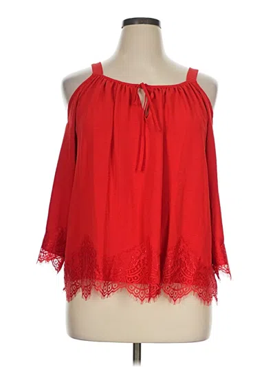 Pre-owned Cato Tank Top Red Cold Shoulder Neckline Tops
