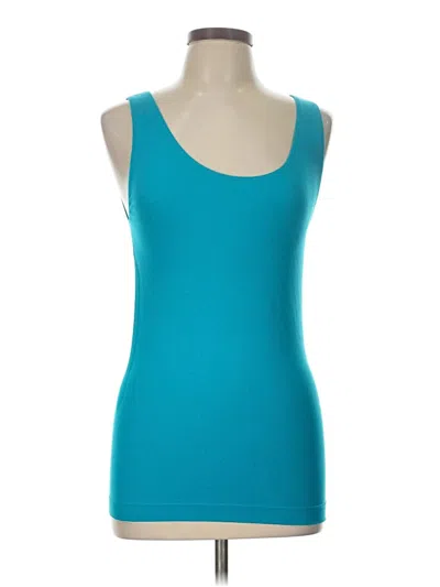Pre-owned Cato Tank Top Teal Square Neckline Tops In Blue