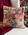 CATSTUDIO NUTCRACKER HAND-EMBROIDERED PILLOW, 20" SQUARE